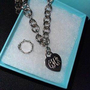 Tiffany &Co. Heart Tag Chain Link Necklace with a 2nd Crown Charm included.